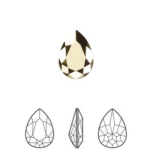 Fancy stone 1pkg1 crystal aurum foil back, Crystal Passions® 14x10mm pear 4320