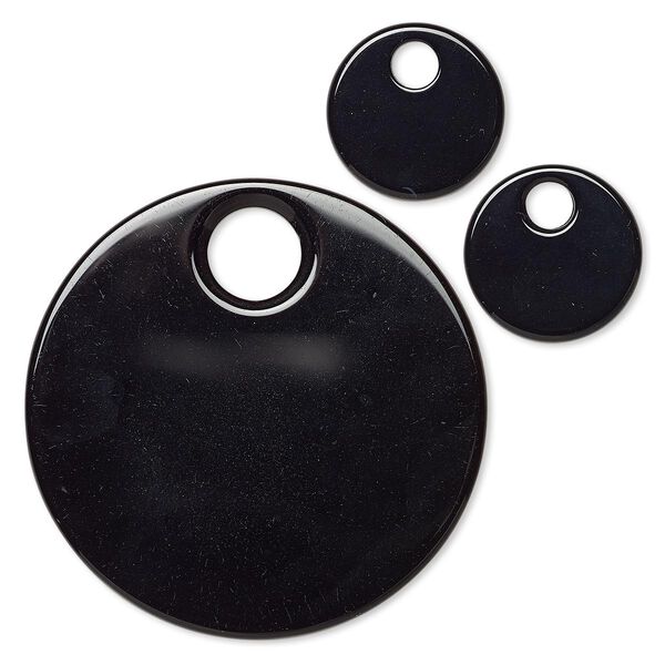 Black agate 1pkg3, round go-go drop B grade, 52mm / 20mm image number 0