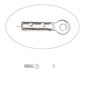 Cord end, crimp, silver-plated brass, 4x1mm tube. Sold per pkg of 100.