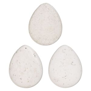Magnesite 1pkg3, puffed teardrop focal natural 46x36mm