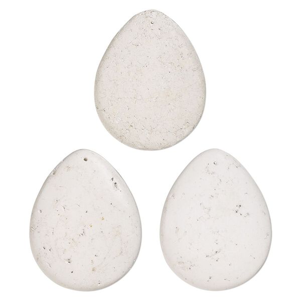 Magnesite 1pkg3, puffed teardrop focal natural 46x36mm image number 0