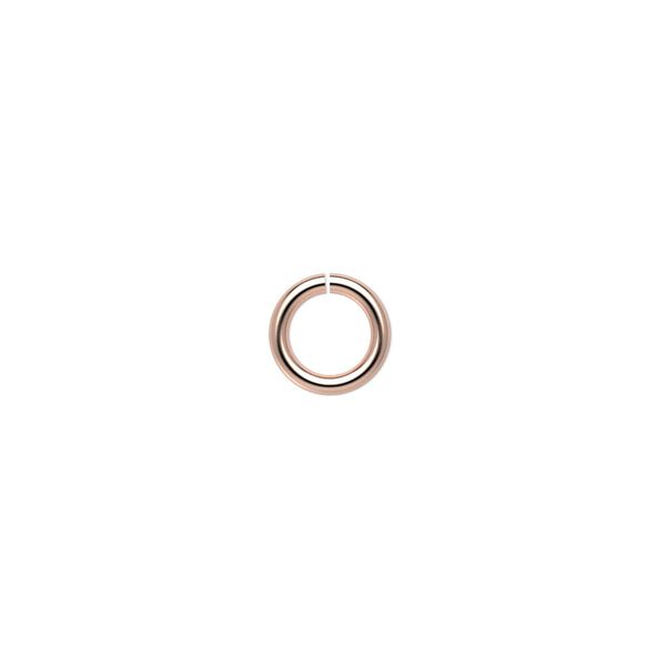 Jump ring, clear-coated copper, 8mm round, 5.4mm inside diameter, 16 gauge. Sold per pkg of 100. image number 0