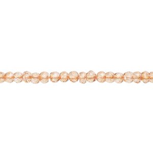Quartz crystal 1pkg1, hand-cut faceted rondelle bead 12 inch 3x2mm-4x3mm