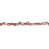 Mother-of-pearl shell 1pkg1, triangle tube bead 14 inch flamingo and beige 7x6mm-11x8mm image number 1