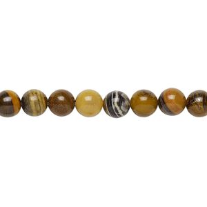 Tiger zebra iron / tiger iron 1pkg1, round bead natural 15.5-16 inch 6mm