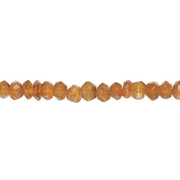Hessonite garnet 1pkg1, hand-cut faceted rondelle bead natural 14 inch 5x2mm-6x4mm image number 0