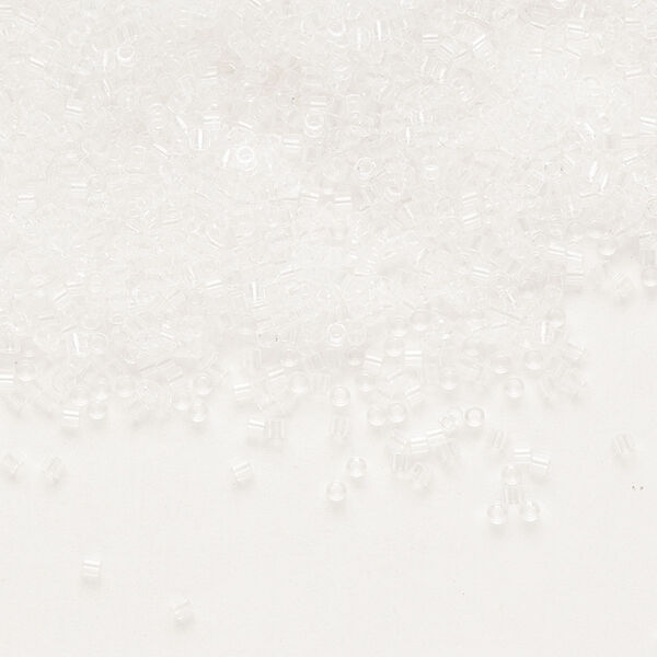 Seed bead, Delica®, glass, pkg/250g, #15 round, transparent crystal clear (DBS-0141). image number 0