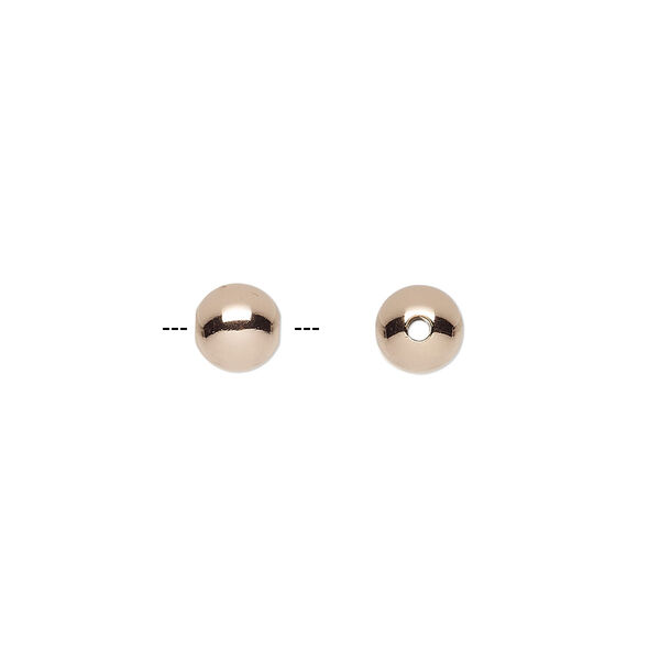Bead, 14Kt rose gold-filled, 6mm round. Sold per pkg of 20. image number 0