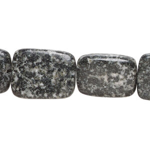 Black diorite 1pkg1, rounded flat rectangle bead natural, 15 inch 15x14mm-20x16mm