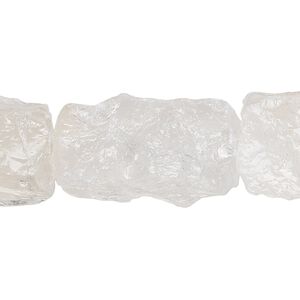 Quartz crystal 1pkg1, rough rectangular nugget bead natural 15.5-16 inch large