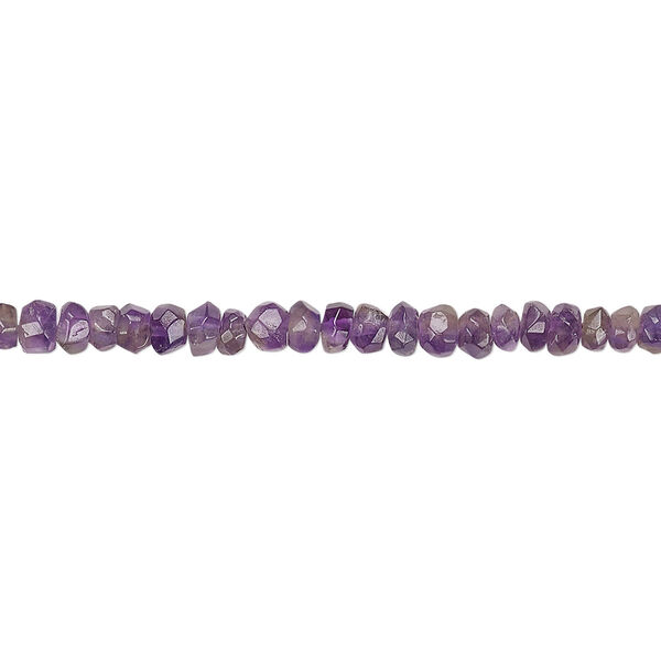 Amethyst 1pkg1, hand-cut faceted rondelle bead natural C+ grade, 13 inch 3x2mm-4x3mm image number 0