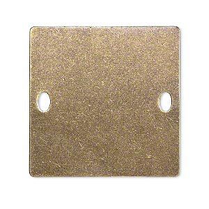 Focal, brass, 32x32mm double-sided flat square blank with (2) 4x2mm holes. Sold per pkg of 4.