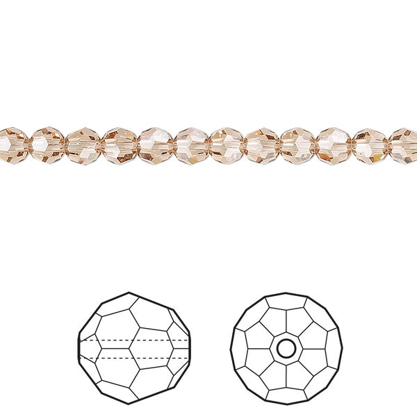Bead 12pk light Colorado topaz, Crystal Passions® 4mm round 5000 image number 0