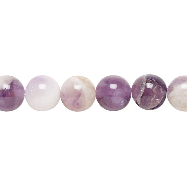 Bead, flower amethyst (natural), 8mm round, C grade, Mohs hardness 7. Sold per 15-1/2" to 16" strand. image number 0
