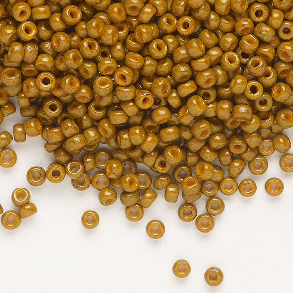 Seed bead, Miyuki, glass, pkg/50g, #8 rocaille, Duracoat® opaque outside dyed sienna, (RR-4459). image number 0