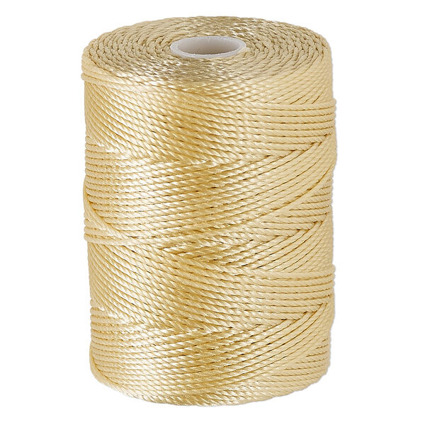 Thread, C-Lon®, nylon, wheat, 0.5mm diameter. Sold per 92-yard spool. image number 0