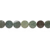 Green jasper 1pkg1, wavy flat round bead natural, 15 inch 30-31mm image number 1