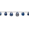 Lapis lazuli 1pkg6, hand-cut top-drilled faceted puffed teardrop bead natural, 23x16mm-29x21mm image number 1