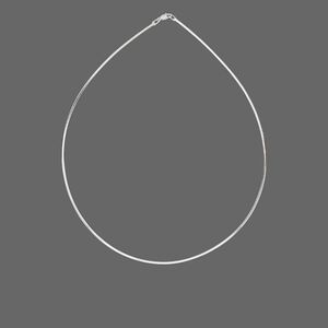 Chain 1pkg1 sterling silver omega, 1.8mm hexagon / lobster claw clasp, 18 inch