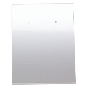 Earring card, adhesive and card stock, silver, 3x2-1/4 inches assembled. Sold per pkg of 100.