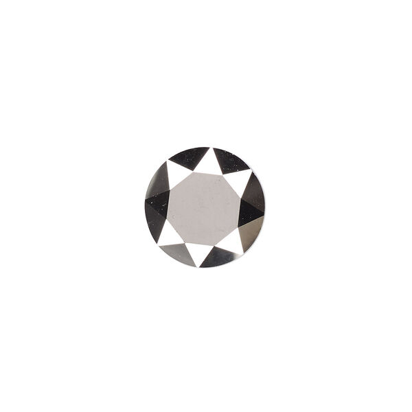 Chaton, crystal rhinestone, hematite, foil back, 12.97-13.22mm faceted round, SS55. Sold per pkg of 2. image number 0