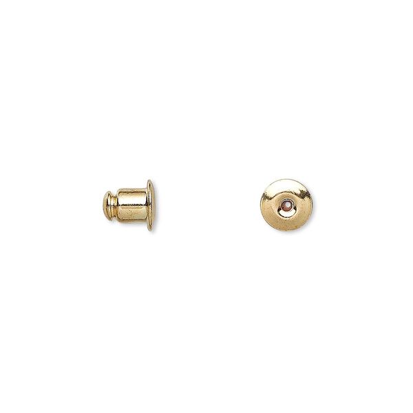 Earnut, gold-plated brass, 5.5x5mm barrel. Sold per pkg of 50 pairs. image number 0