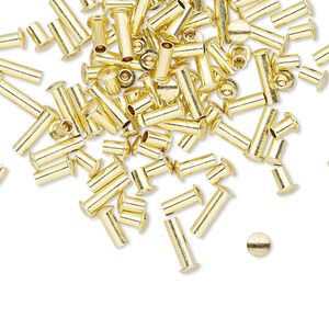 Rivet mix, brass, 3.5x3mm-7.5x3mm with 1.9mm shank. Sold per pkg of 100.