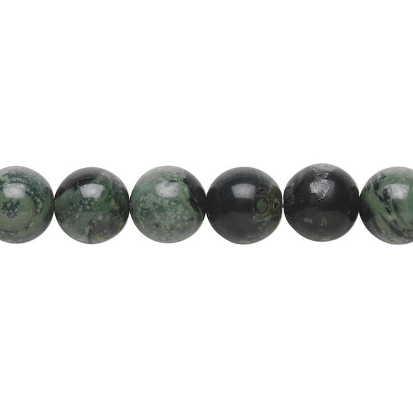 Bead, kambaba jasper (natural), 8mm round, B grade, Mohs hardness 6-1/2 to 7. Sold per 15-1/2" to 16" strand. image number 0