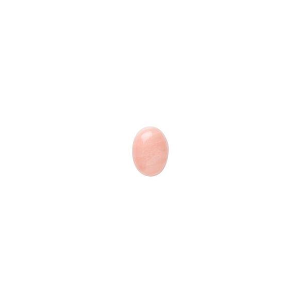 Cabochon, bamboo coral (dyed), pink, 7x5mm calibrated oval, Mohs hardness 3-1/2 to 4. Sold per pkg of 4. image number 0