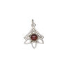 Garnet / sterling silver 1pkg1, antiqued open beaded drop natural 14x12.5mm image number 1