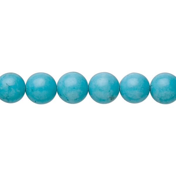 Bead, "turquoise" (resin) (imitation), 8mm round. Sold per 15-1/2" to 16" strand. image number 0