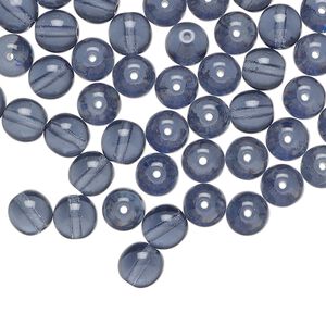 Czech glass 1pkg60, round druk bead Montana blue 6mm
