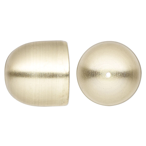 Bell component, lacquered brass-plated carbon steel, 28x26mm with 25.5mm inside diameter. Sold per pkg of 6. image number 0