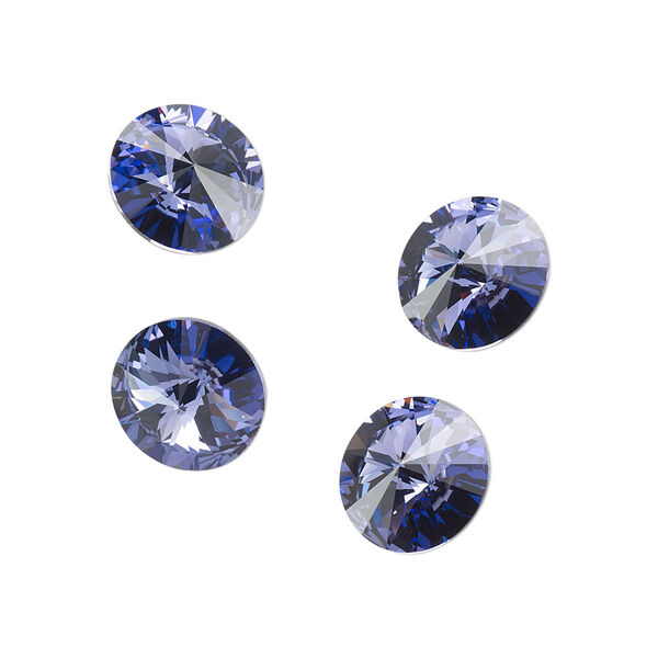 Chaton 4pk tanzanite foil back, Crystal Passions® 10.54-10.91mm rivoli SS47 1122 image number 0