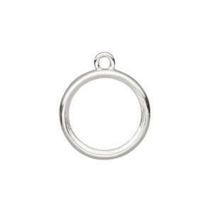 Drop, Almost Instant Jewelry®, sterling silver, 18.5mm round with open back and 16mm rivoli setting. Sold individually.