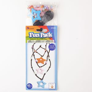 Necklace mix, starter kit, stainless steel / acrylic / nylon, pkg/1, silver finish and mixed colors.