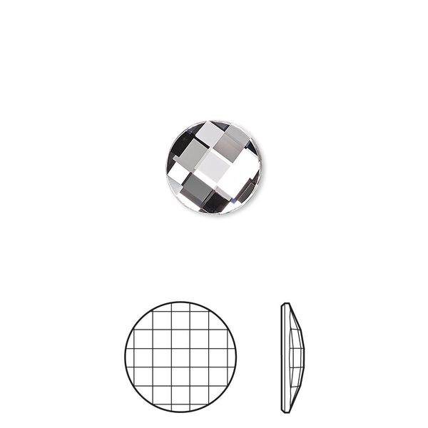 Flat back 4pk crystal foil back, Crystal Passions® 10mm chessboard round 2035 image number 0