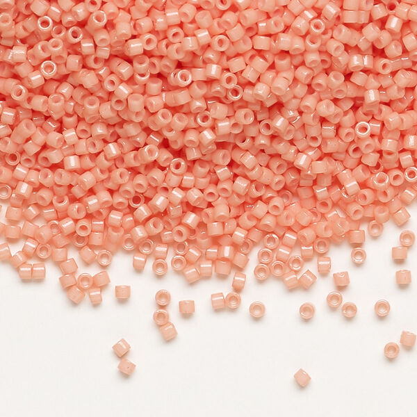 Seed bead, Delica®, glass, pkg/50g, #11 round, Duracoat® opaque outside dyed dark salmon (DB-2112). image number 0