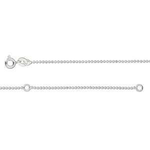 Chain 1pkg1 sterling silver ball, 1.2mm / springring clasp, Gossamer™ adjustable 22 & 24 inch