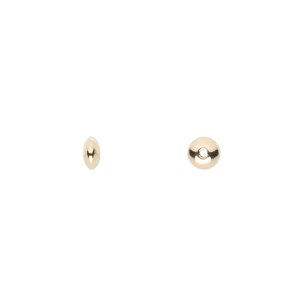 Bead, 14Kt gold-filled, 4.5x2.5mm smooth saucer. Sold per pkg of 20. image number 0
