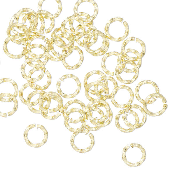 Jump ring, brass, 6mm hand-cut twisted round, 4.2mm inside diameter, 18 gauge. Sold per pkg of 50. image number 0