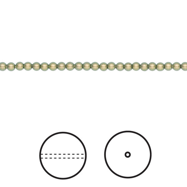 Pearl 1000pk iridescent green, Swarovski® 2mm round 5810 image number 0