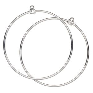 Bracelet bangle brass crystal 2pk, silver finish crystal clear 7.5 inch