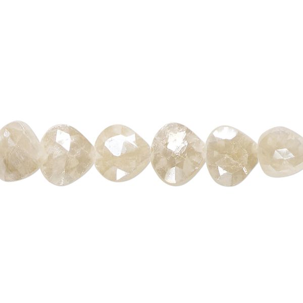 Sillimanite 1pkg1, hand-cut faceted puffed teardrop bead 14 inch 6-8mm image number 0