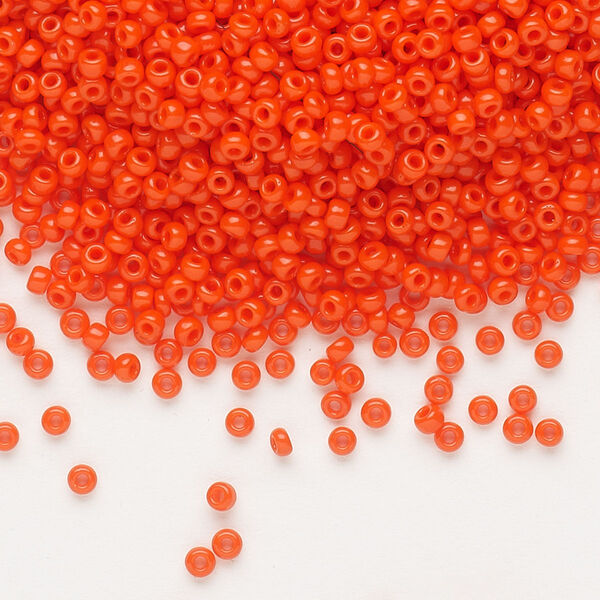 Seed bead, Dyna-Mites™, glass, pkg/1/2kg, #11 round, opaque dark orange, (734 11/0 RR). image number 0