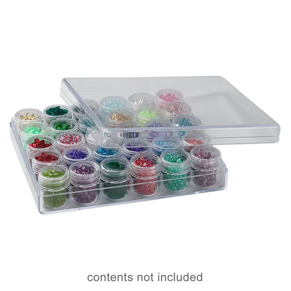Organizer, clear plastic, 6-3/8 x 5-3/8 x 1-1/2 inch rectangle with 30 containers. Sold individually. image number 0