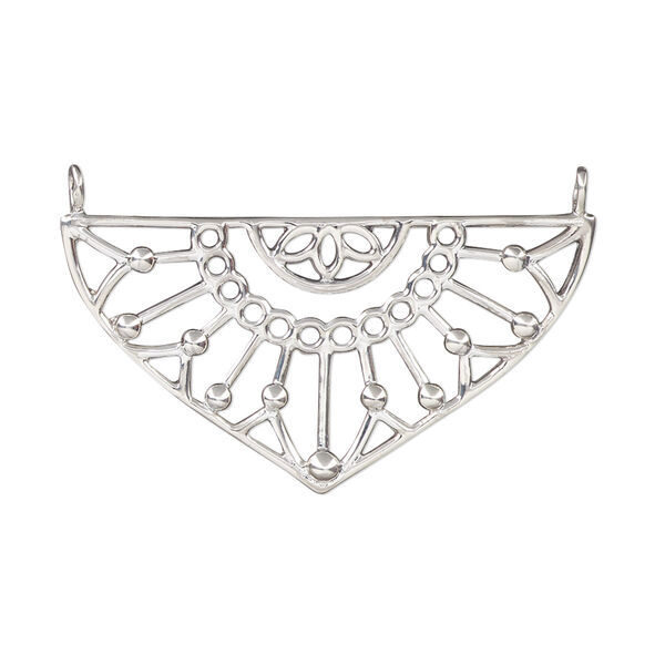 Focal, antiqued sterling silver, 35x18.5mm fancy with 2 loops. Sold individually. image number 0