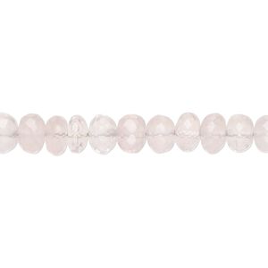 Rose quartz 1pkg1, hand-cut faceted rondelle bead 9 inch 6x3mm-7x5mm