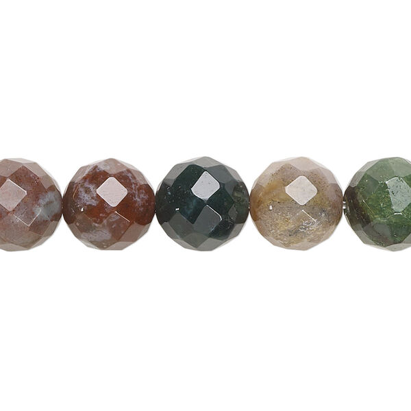 Fancy jasper 1pkg1, faceted round bead natural 15.5-16 inch 10mm image number 0