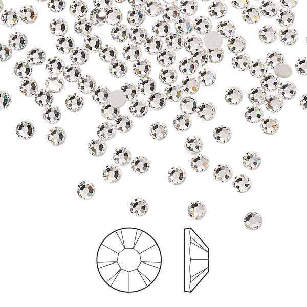 Flat back 144pk crystal foil back, Preciosa MAXIMA Czech crystal rhinestone 2.5-2.7mm chaton rose round SS9 image number 0